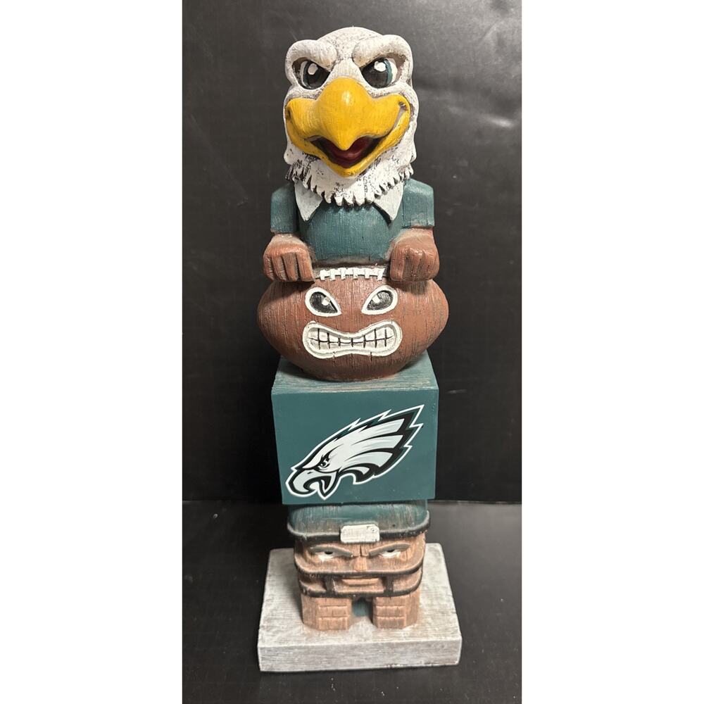 Philadelphia Eagles Tiki Totem Garden Statue Hand Painted Resin 16 Inch Man Cave